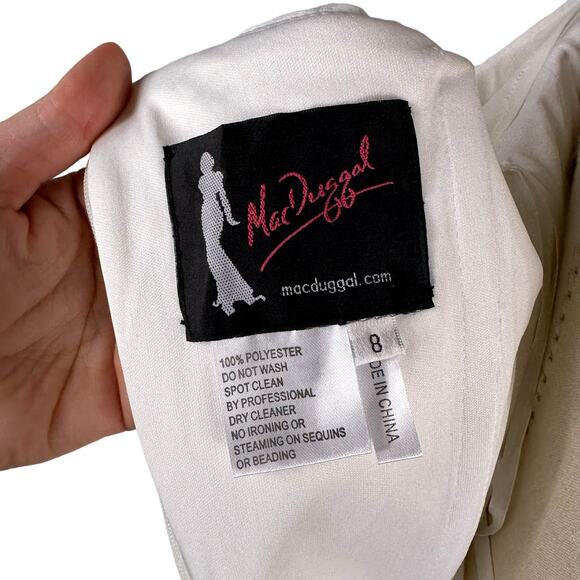 Mac Duggal White One-Shoulder Maxi Dress - Picture 8 of 9